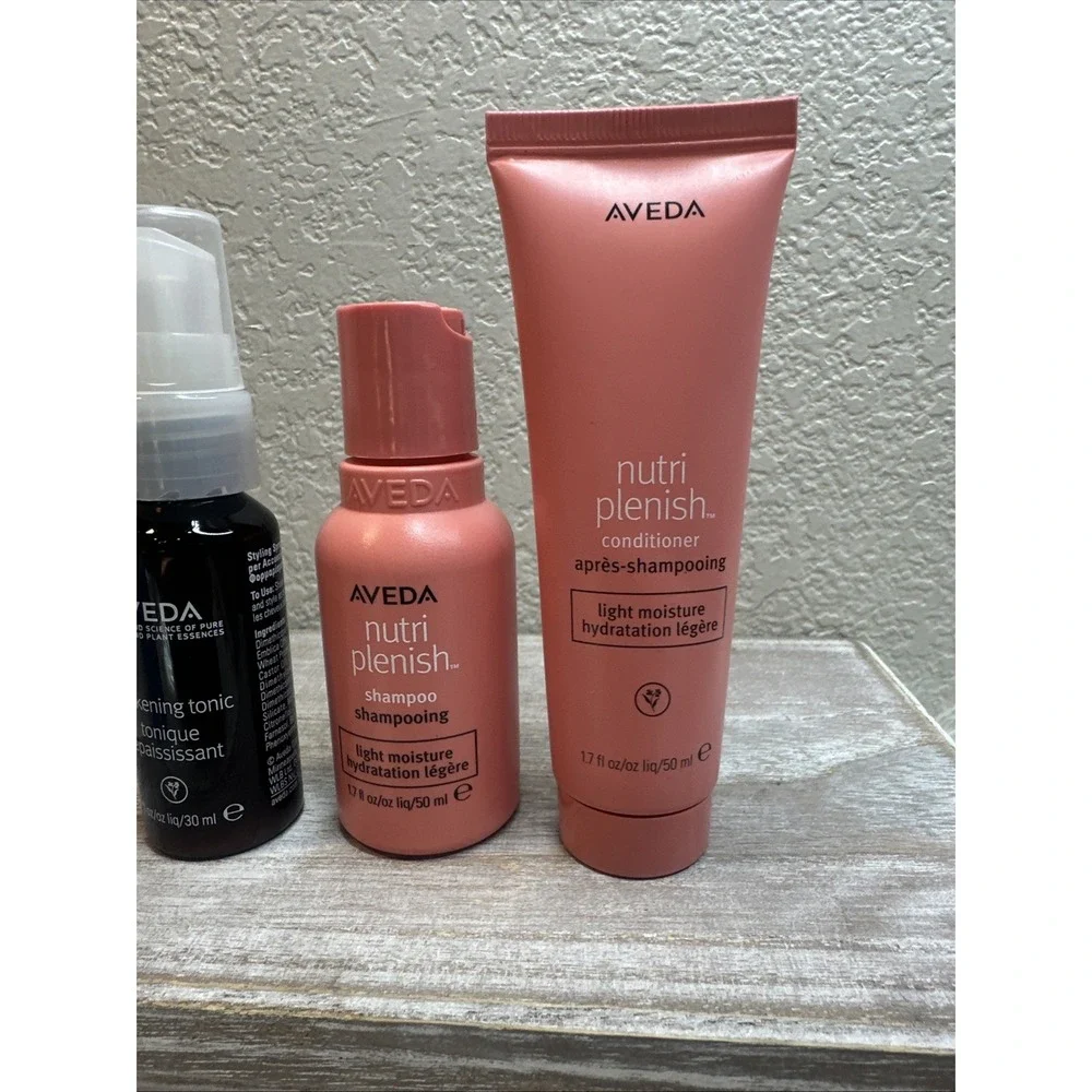 $18 🌙 Set Aveda NutriPlenish Moisture Sham & Cond Travel Thickening Tonic NEW